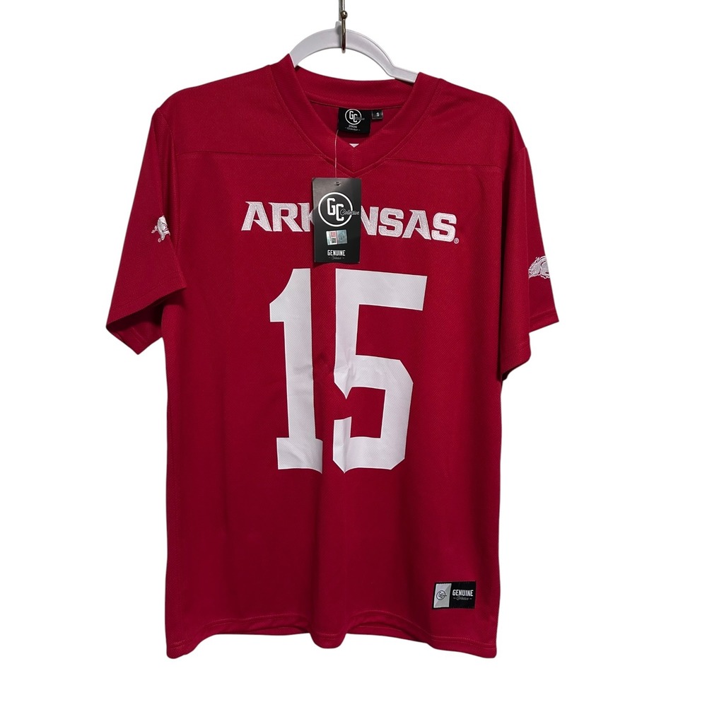 Genuine Collective Arkansas Jersey Mens S Red NEW Singletary 15 Football Mesh